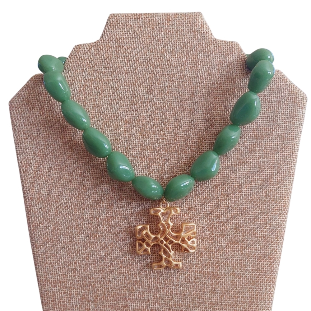 Authentic Tory Burch Roxanne Statement Necklace - image 1